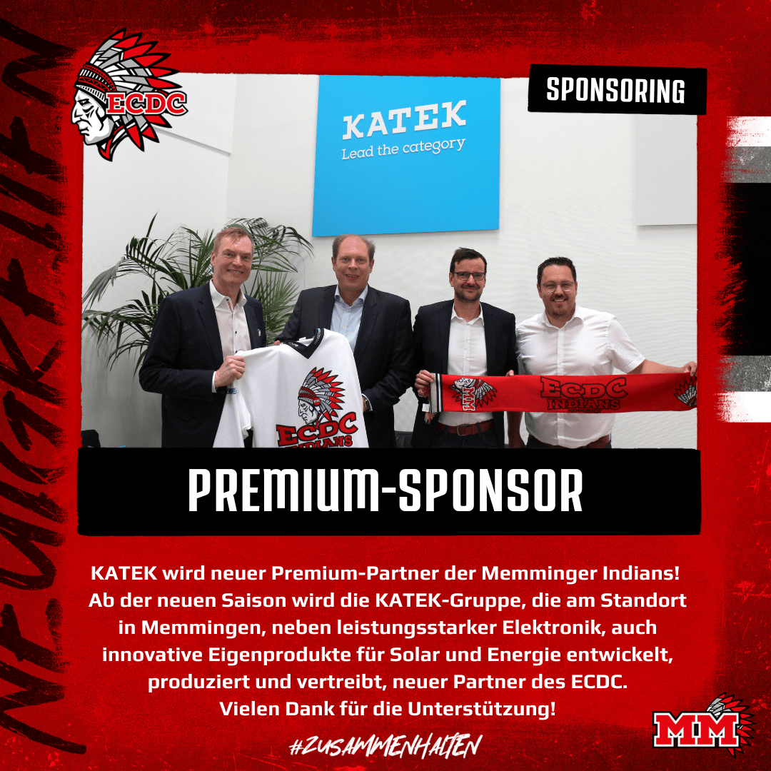 KATEK neuer Premium-Sponsor bei den Indians - ECDC Memmingen Indians